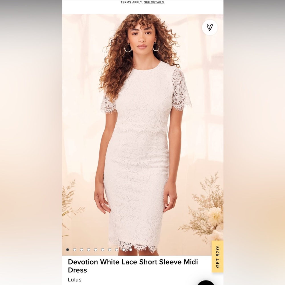 White lace dress from Lulu’s